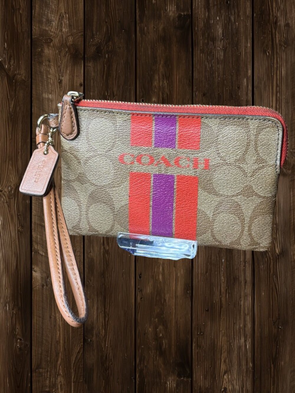 Coach Varsity Stripes Wristlet